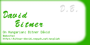 david bitner business card