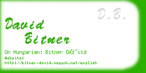 david bitner business card